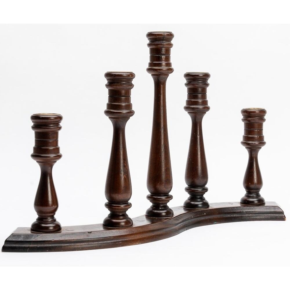 Vintage Hand Carved Wooden curved Candelabra Americana decor